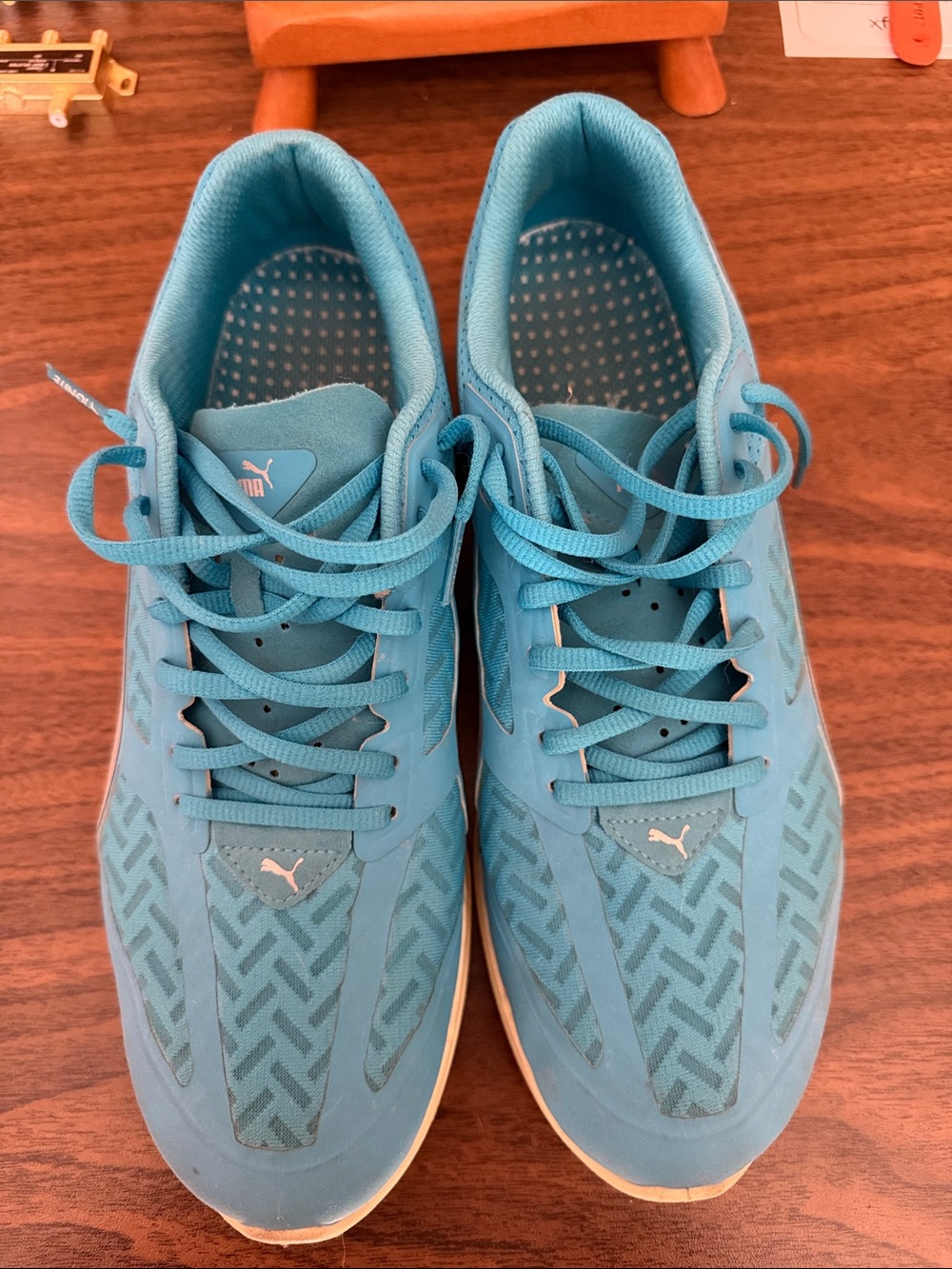 Puma Ignite Bright Blue and Cream Running Sneakers